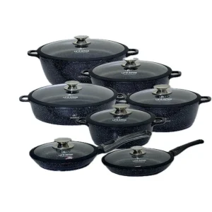 سرویس قابلمه و تابه گرانیتی مدل LIFEP7S-24-BLACK