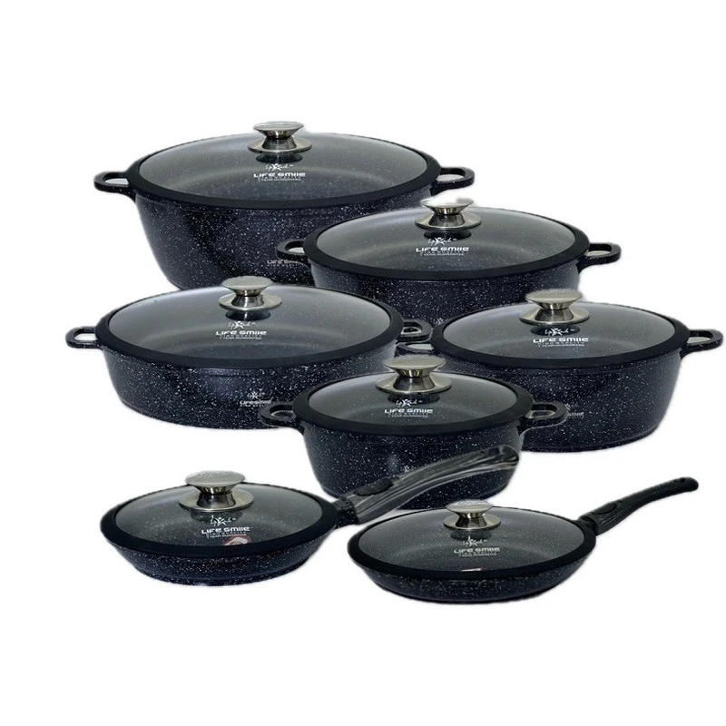 سرویس قابلمه و تابه گرانیتی مدل LIFEP7S-24-BLACK